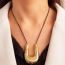 Fashion Gold U-shaped Leather Cord Necklace