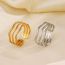 Fashion Gold Line Ring Stainless Steel Line Open Ring