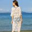Fashion White Polyester Lace Cutout Sun Protection Blouse