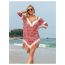 Fashion Red Polyester Crocheted Hollow Sun Protection Blouse