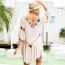 Fashion Beige Polyester Crocheted Hollow Sun Protection Blouse