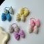 Fashion 2# Pink Pair Fabric Filled Cotton Floral Bow Children's Hair Clip