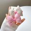 Fashion 2# Pink Pair Fabric Filled Cotton Floral Bow Children's Hair Clip