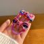 Fashion Pink Floral Hair Rope Satin Floral Bow Children's Hair Rope