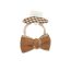 Fashion Light Brown Bow Fabric Bow Hair Rope Hair Clip Set
