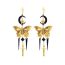 Fashion Gold Gold-plated Copper Bow Sword Earrings