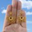 Fashion 18k Gold Alloy Geometric Petal Earrings