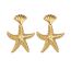 Fashion Gold Stainless Steel Shell Starfish Earrings