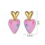 Fashion Green Stainless Steel Gold-plated Love Oil Drop Earrings