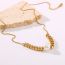 Fashion Gold Stainless Steel Beaded Pearl Necklace
