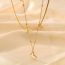 Fashion Gold Stainless Steel Butterfly Double Layer Necklace