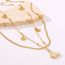 Fashion Gold Stainless Steel Butterfly Double Layer Necklace