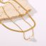 Fashion Gold Stainless Steel Double Layer Snake Bone Chain Pearl Necklace