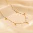 Fashion Gold Stainless Steel Diamond Square Necklace