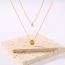 Fashion Gold Stainless Steel Diamond Ball Double Layer Necklace