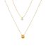 Fashion Gold Stainless Steel Diamond Ball Double Layer Necklace