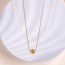 Fashion Gold Stainless Steel Ball Pearl Beads Double Layer Necklace