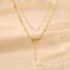 Fashion Gold Titanium Steel Bow Double Layer Necklace