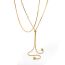 Fashion Gold Stainless Steel Ball Adjustable Necklace