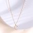 Fashion Gold Stainless Steel Pearl Chain Diamond Moon Double Necklace