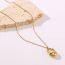 Fashion Gold Stainless Steel Geometric Hollow Oval Necklace