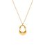 Fashion Gold Stainless Steel Geometric Hollow Oval Necklace
