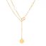 Fashion Gold Stainless Steel Letter Medallion Y-shaped Necklace