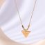 Fashion Gold Stainless Steel Geometric Square Beaded Triangle Necklace