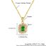 Fashion Gold Copper Diamond Square Necklace