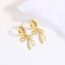 Fashion Gold Copper Diamond Bow Earrings