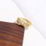 Fashion Gold Copper Inlaid Zirconium Bow Open Ring