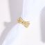 Fashion Gold Copper Inlaid Zirconium Bow Open Ring