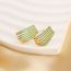 Fashion Champagne Gold Eight-claw Green Zirconium Copper Studded Diamond Multi-layer Earrings