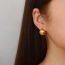 Fashion Silver Spherical Glossy Earrings