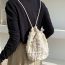 Fashion Off White Nylon Pleated Drawstring Backpack