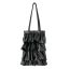 Fashion Silver Large Capacity Ruffle Shoulder Bag