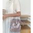 Fashion Pink Glossy Drawstring Fringed Pleated Cuff Crossbody Bag