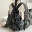 Fashion Black Pu Large Capacity Drawstring Drawstring Backpack