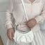Fashion Silver Pu Pleated Crossbody Bag