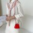 Fashion White Pu Diamond Clip Crossbody Bag