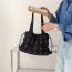Fashion Black Nylon Pleated Wide Strap Shoulder Bag