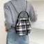 Fashion Checked Khaki Pu Plaid Drawstring Crossbody Bag