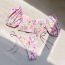 Fashion Color Polyester Printed Lace-up Tankini Swimsuit Bikini