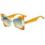 Fashion Orange Green Frame Gradually Green Tea Slices Pc Color Pattern Butterfly Large Frame Sunglasses