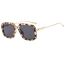 Fashion Leopard Print Frame With Tea Leaves Pc Double Bridge Large Frame Sunglasses