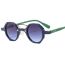 Fashion Gray Frame With White Frame Pc Double Bridge Round Sunglasses