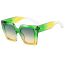 Fashion Green Tea Frame With Green Tea Slices Pc Square Large Frame Sunglasses