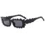 Fashion Leopard Print Frame With Tea Leaves Irregular Lace Sunglasses