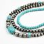 Fashion Silver Turquoise Beaded Three-layer Necklace