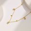 Fashion Gold Necklace Stainless Steel Square Diamond Necklace